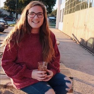 Cherry chenille sweater